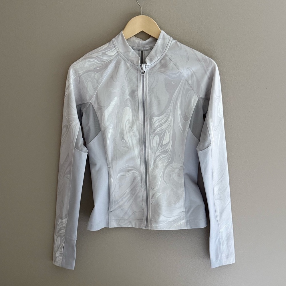 Abercrombie & Fitch Full Zip Jacket White‎ Gray Size Small